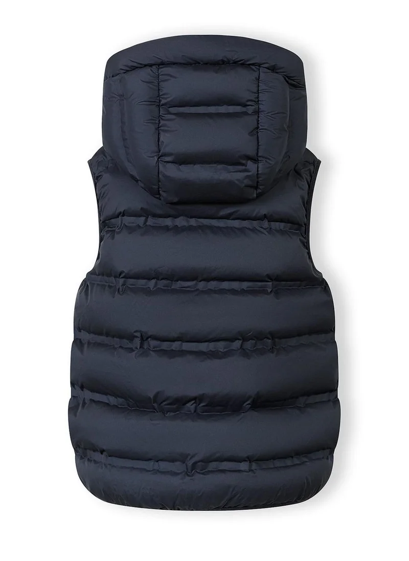 مينوتي Boys navy blue lightweight gilet with fixed hood ages 3 to 15